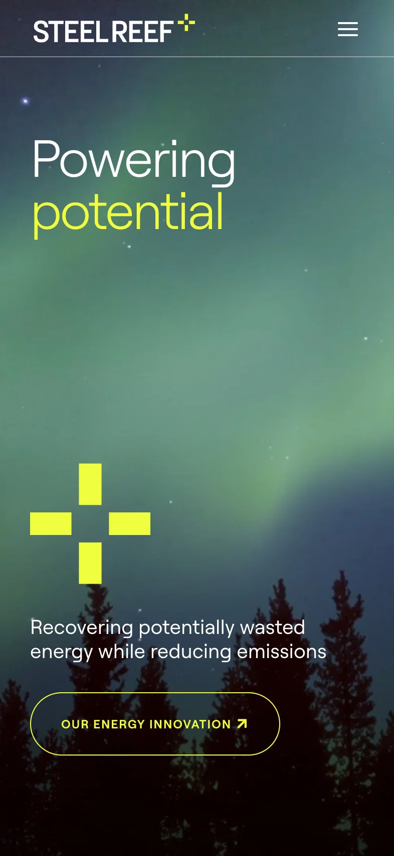 Homepage hero on mobile.